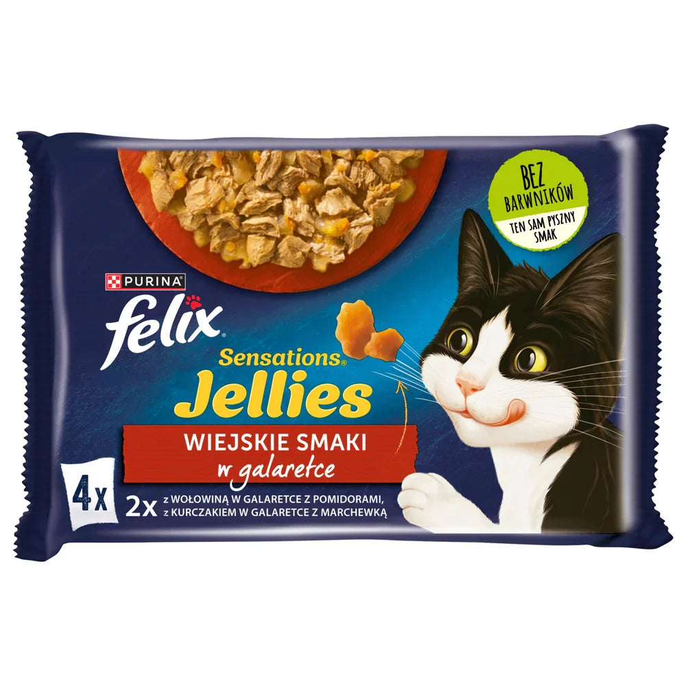 FELIX Sensations Jellies Kattmat landsbygdssmaker i gelé 4x85g