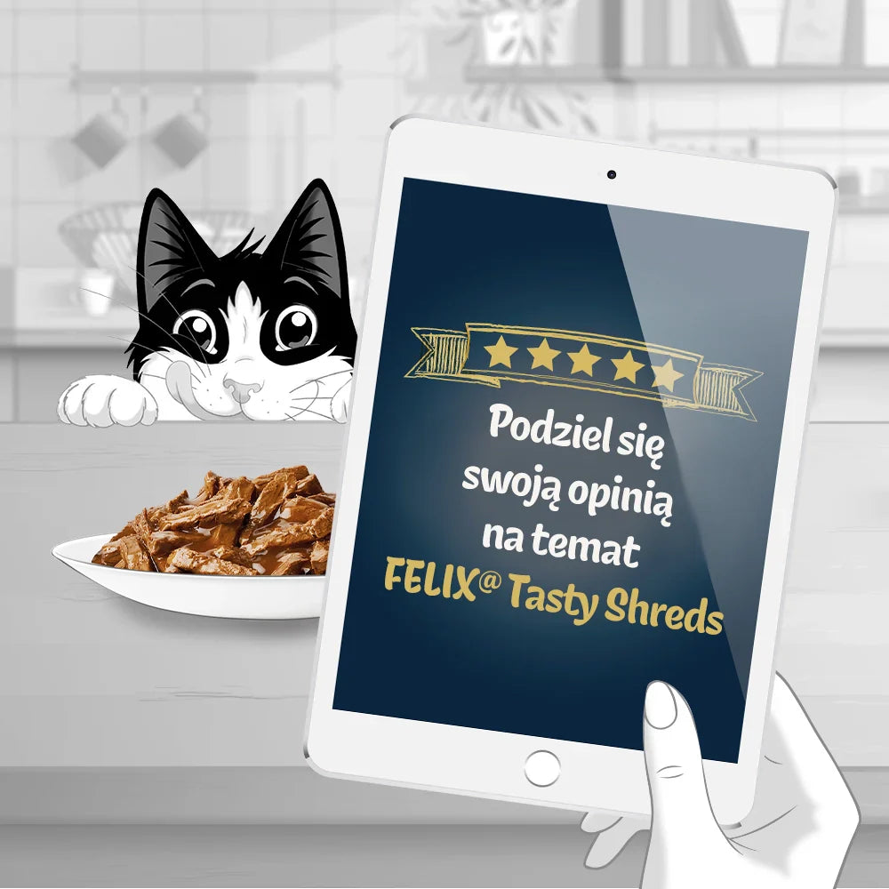 FELIX Tasty Shreds våtfoder för katt med anka och kalkon i sås 4x80g