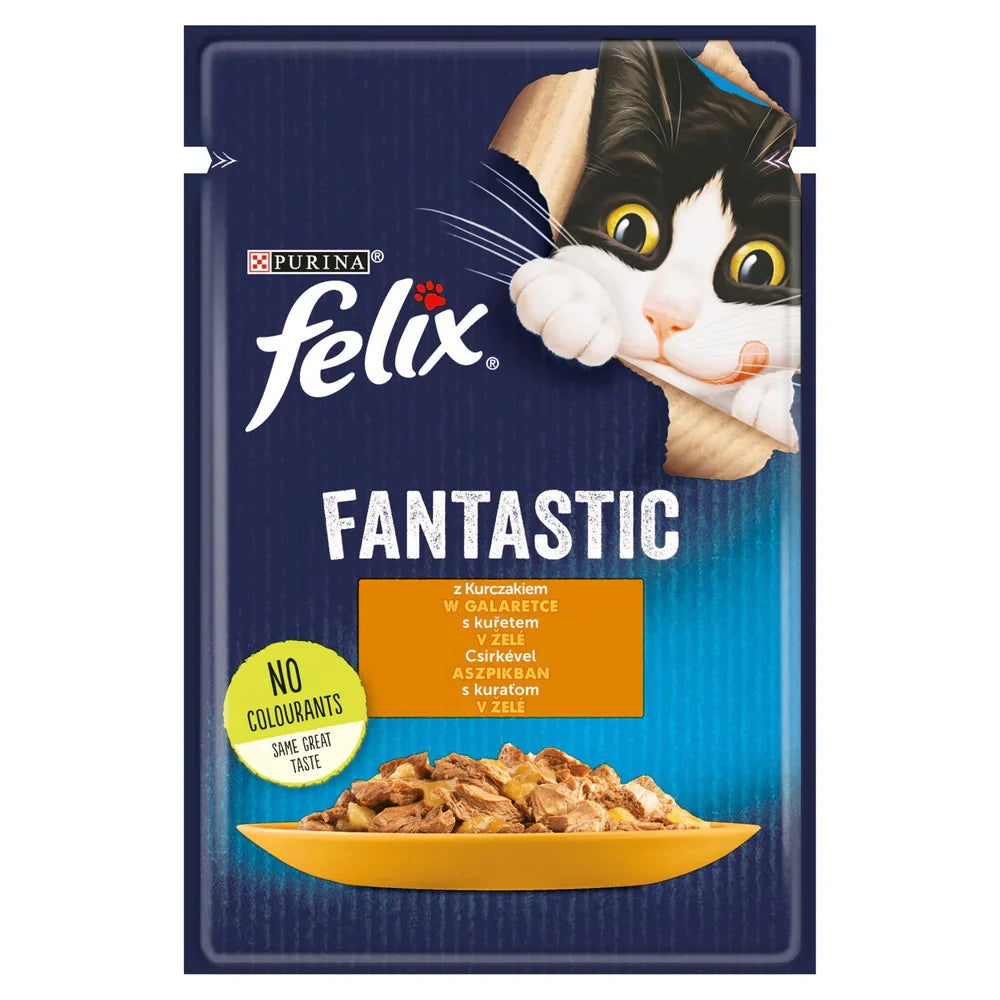 FELIX Kyckling i gelé - påse 26 x 85g