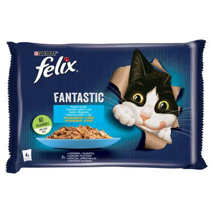 FELIX Fiskiga Smaker i gelé med lax och spätta 4x85g