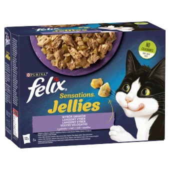 FELIX Sensation Jellies Kattmat i blandade smaker i gelé 12x85g