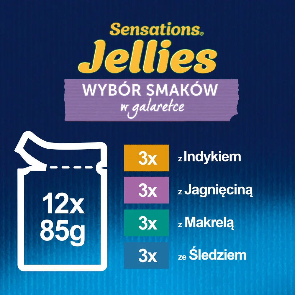 FELIX Sensation Jellies Kattmat i blandade smaker i gelé 12x85g