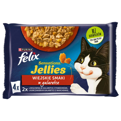 FELIX Sensations Jellies Kattmat landsbygdssmaker i gelé 4x85g