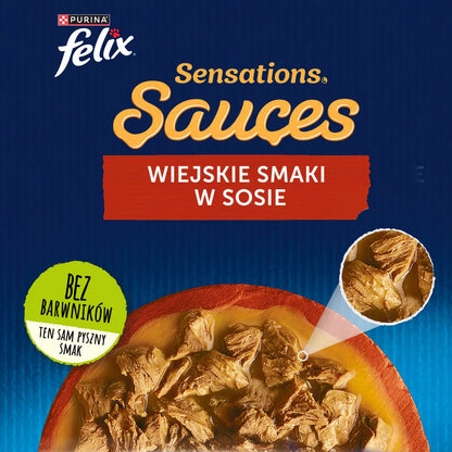 FELIX Sensations Sauce Karma för katter lantliga smaker i sås 4x85g