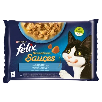 FELIX Sensations Sauces Karma för katter fiskiga smaker i sås 4x85g