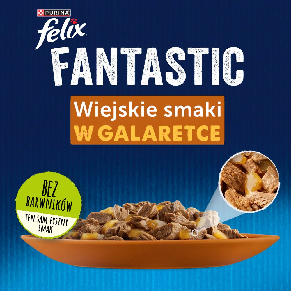 FELIX Wiejskie Smaki i gelé med kanin och lamm 4x85g