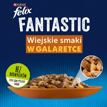 FELIX Wiejskie Smaki i gelé med kanin och lamm 4x85g