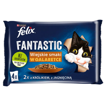 FELIX Wiejskie Smaki i gelé med kanin och lamm 4x85g