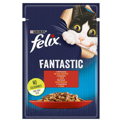 FELIX Nötkött i gelé - påse 26 x 85g