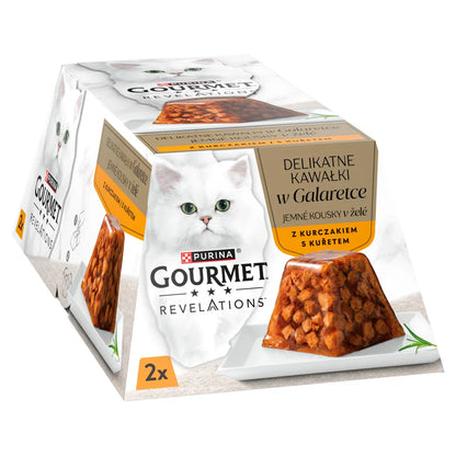 Purina Gourmet Revelations Delikata Bitar i Gelé med Kyckling 2x57g