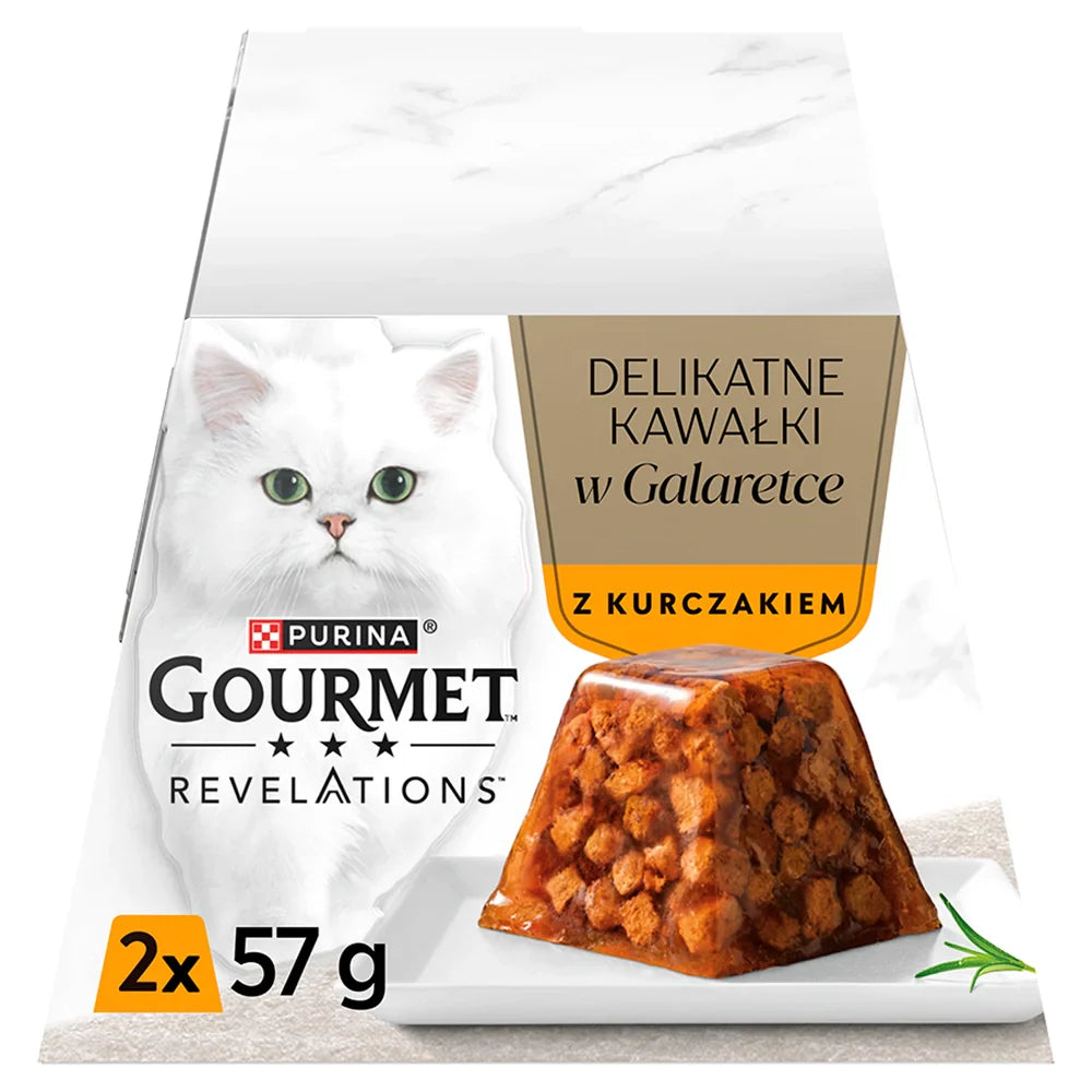 Purina Gourmet Revelations Delikata Bitar i Gelé med Kyckling 2x57g